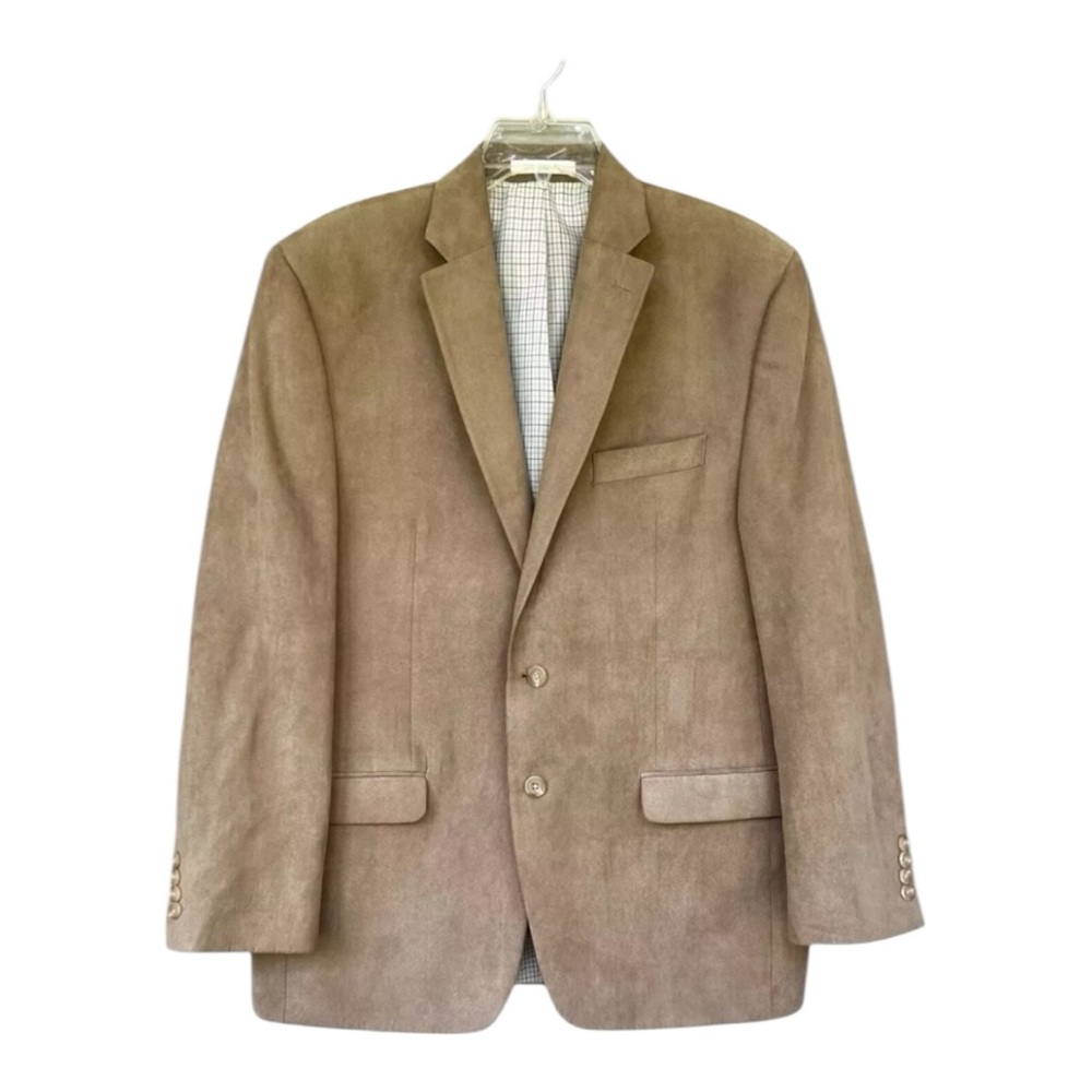 Lauren RALPH LAUREN Faux Suede Chamois Sports Coat Jacket Blazer 42 Rg Academic